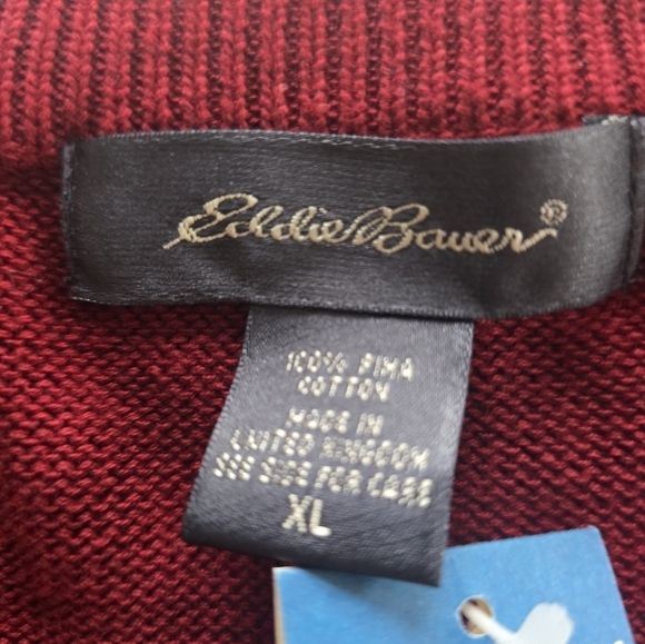 Eddie Bauer Sweater Men XL Red Long Sleeve Crew Neck Knit Gorpcore New - Picture 5 of 10